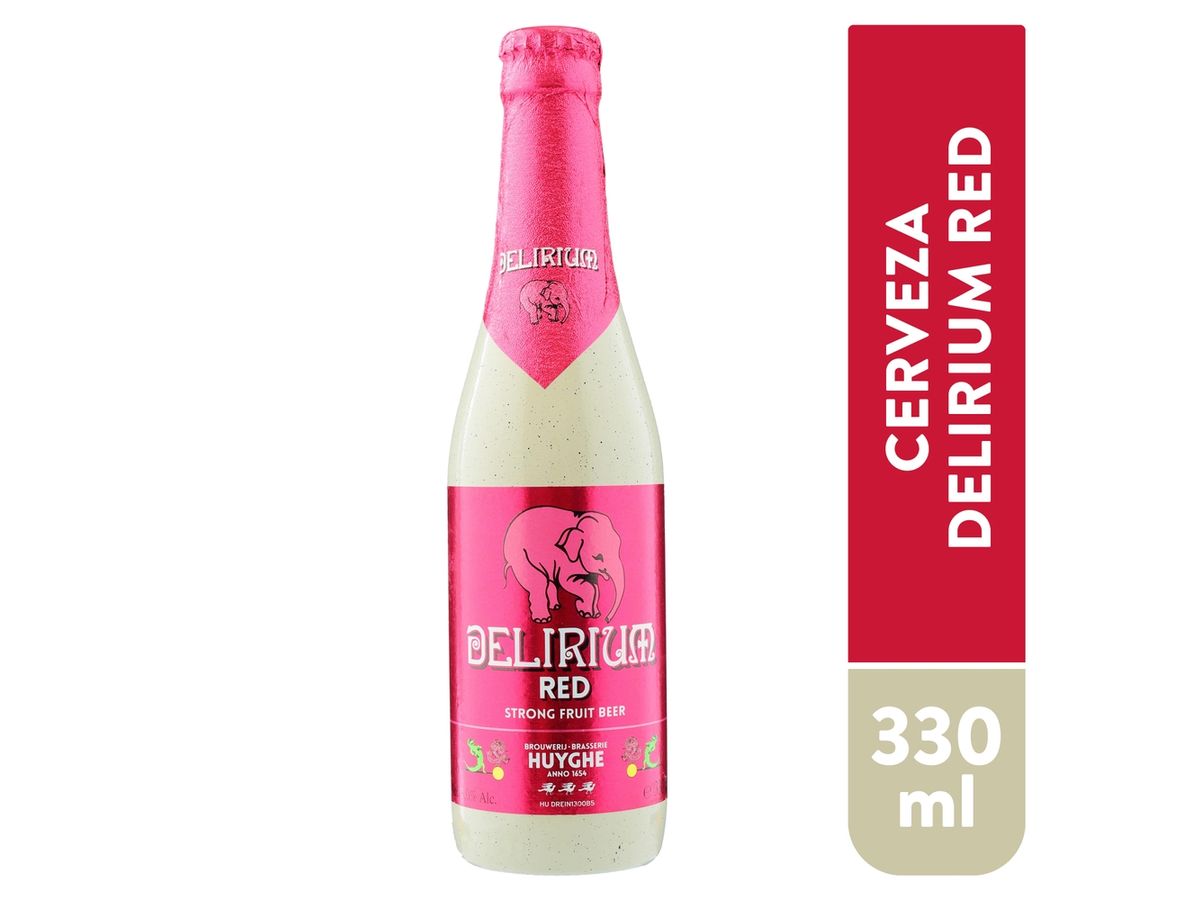 Cerveza Delirium red botella  - 330 ml