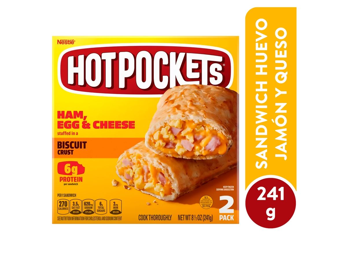 Sandwich Nestlé hotpockets jamón huevo y queso 2 pack - 241 g