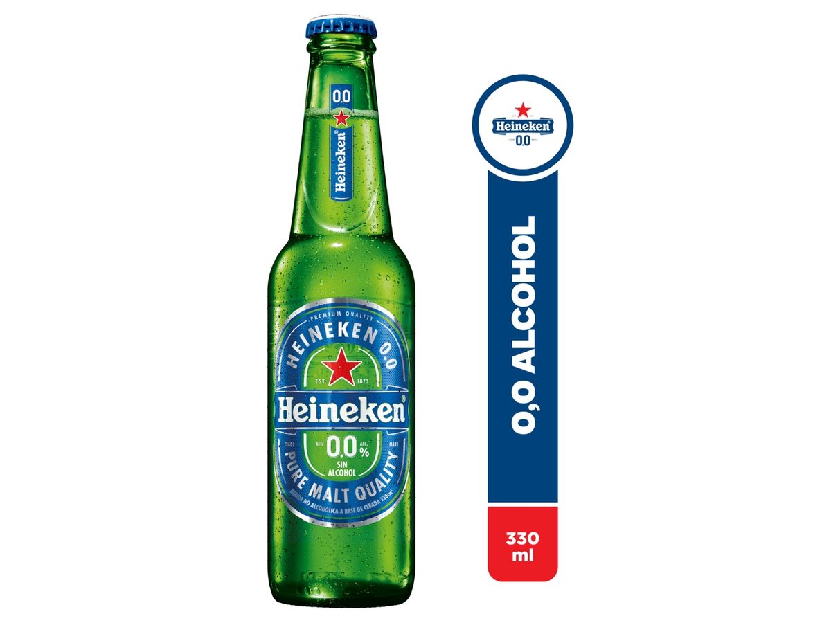 Cerveza Sin Alcohol Heineken 0.0 vidrio- 330ml