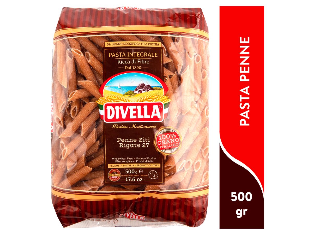 Pasta Divella penne ziti rigate no.27 integral - 500 g
