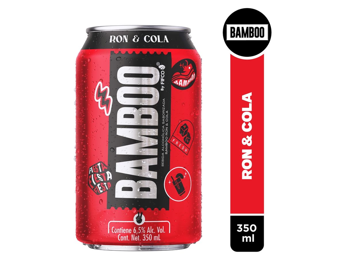 Bebida Alcohólica  Saborizada Bamboo Ron Cola lata 350ml