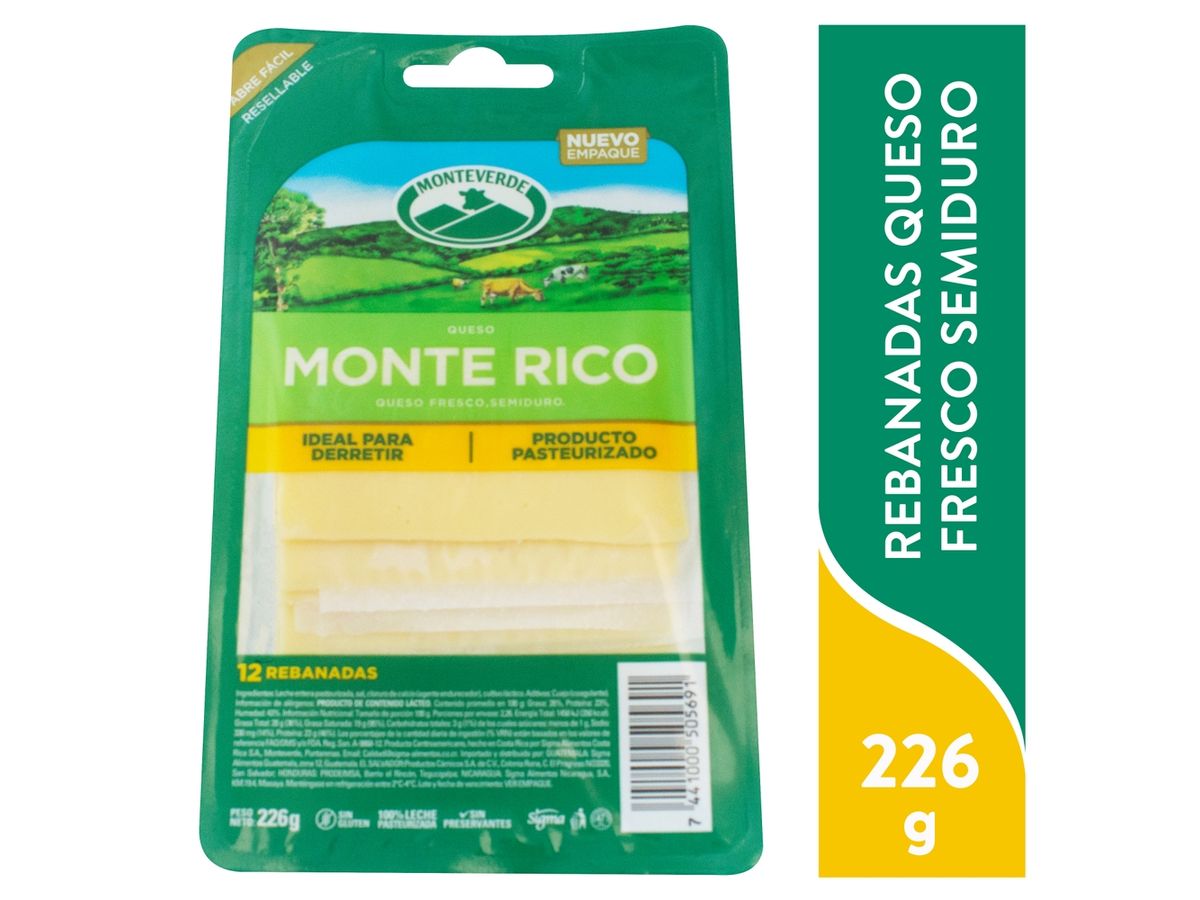 Queso Monteverde fresco semiduro pasteurizado - 226 g