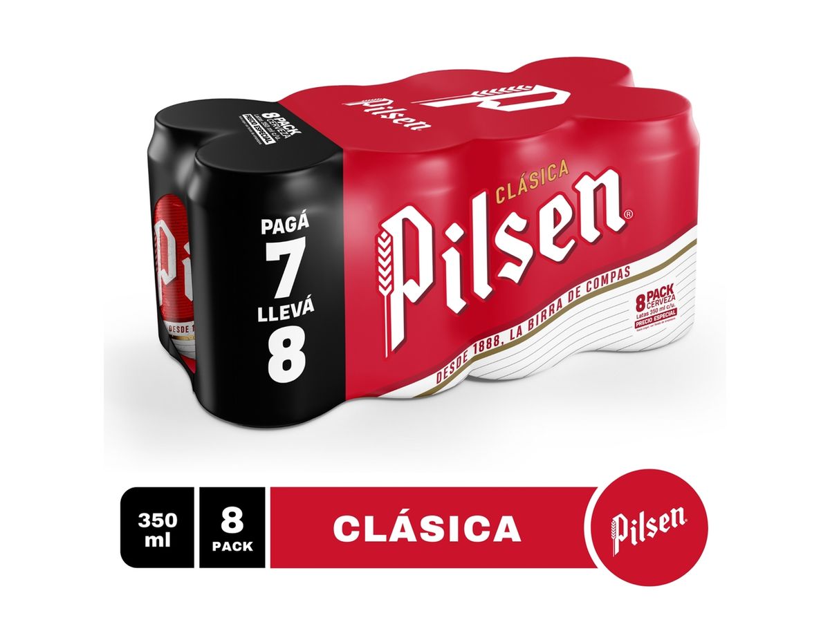 Cerveza Pilsen clásica la birra de compas 8 pack - 350 ml
