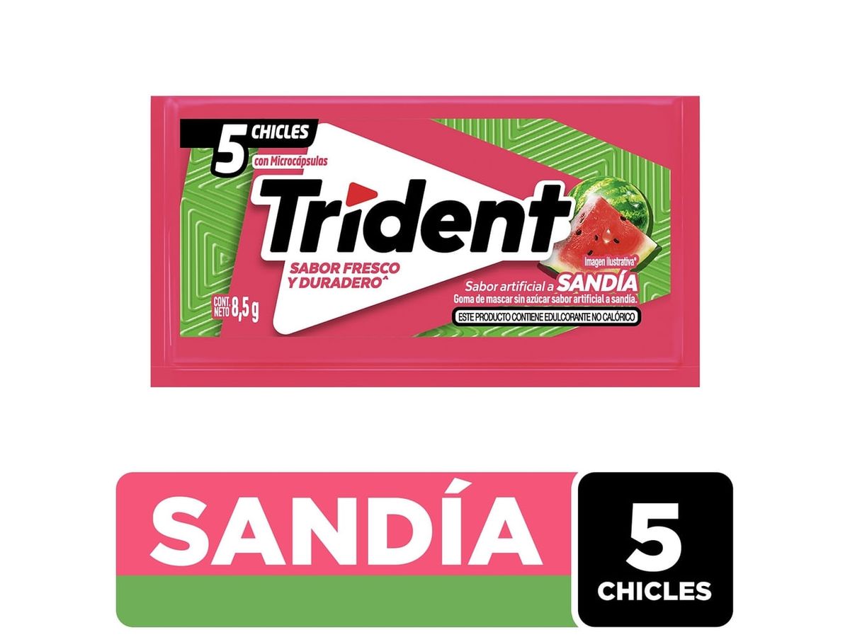 Chicle Trident Ssandía 6 unidades - 10.2 g
