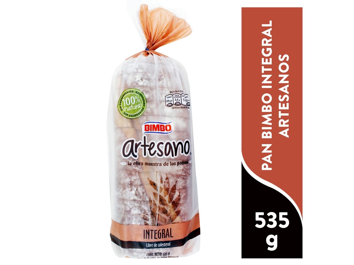 Pan Bimbo integral artesano - 535 g