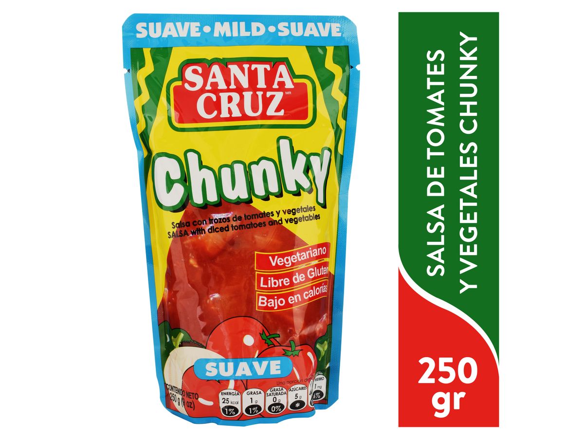 Salsa Santa Cruz chunky picante suave y libre de gluten - 250 g