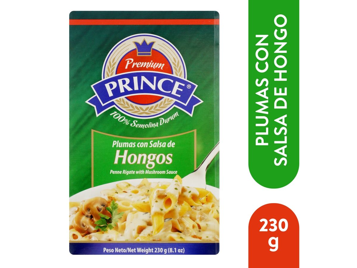 Pasta Prince plumas con salsa de hongos - 230 g