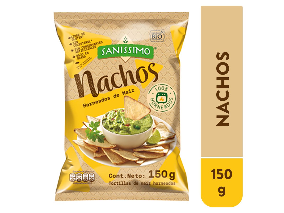 Nachos Sanissimo horneado de maíz libres de gluten - 150 g