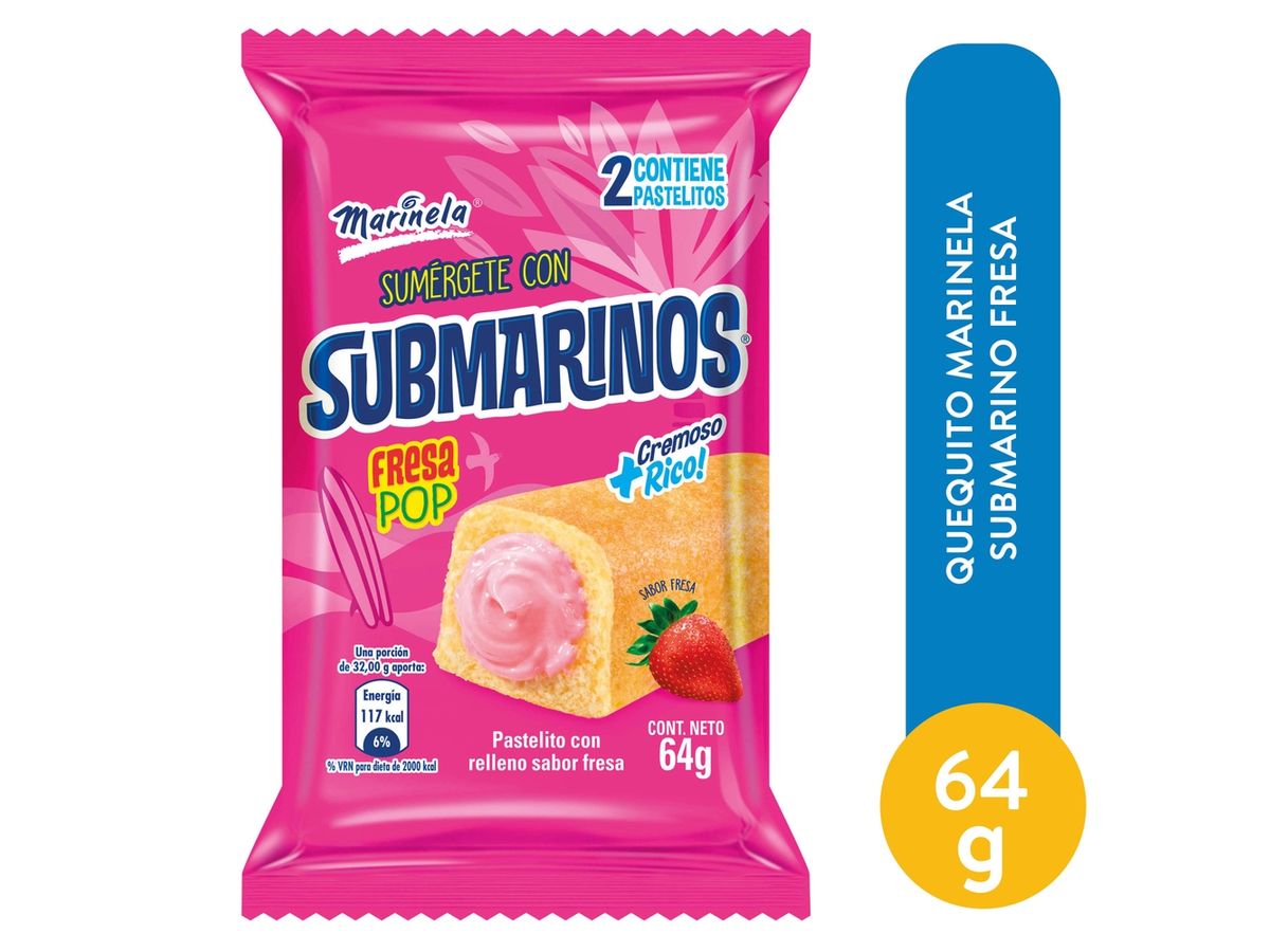 Pastel Marinela Submarino Fresa - 64 g