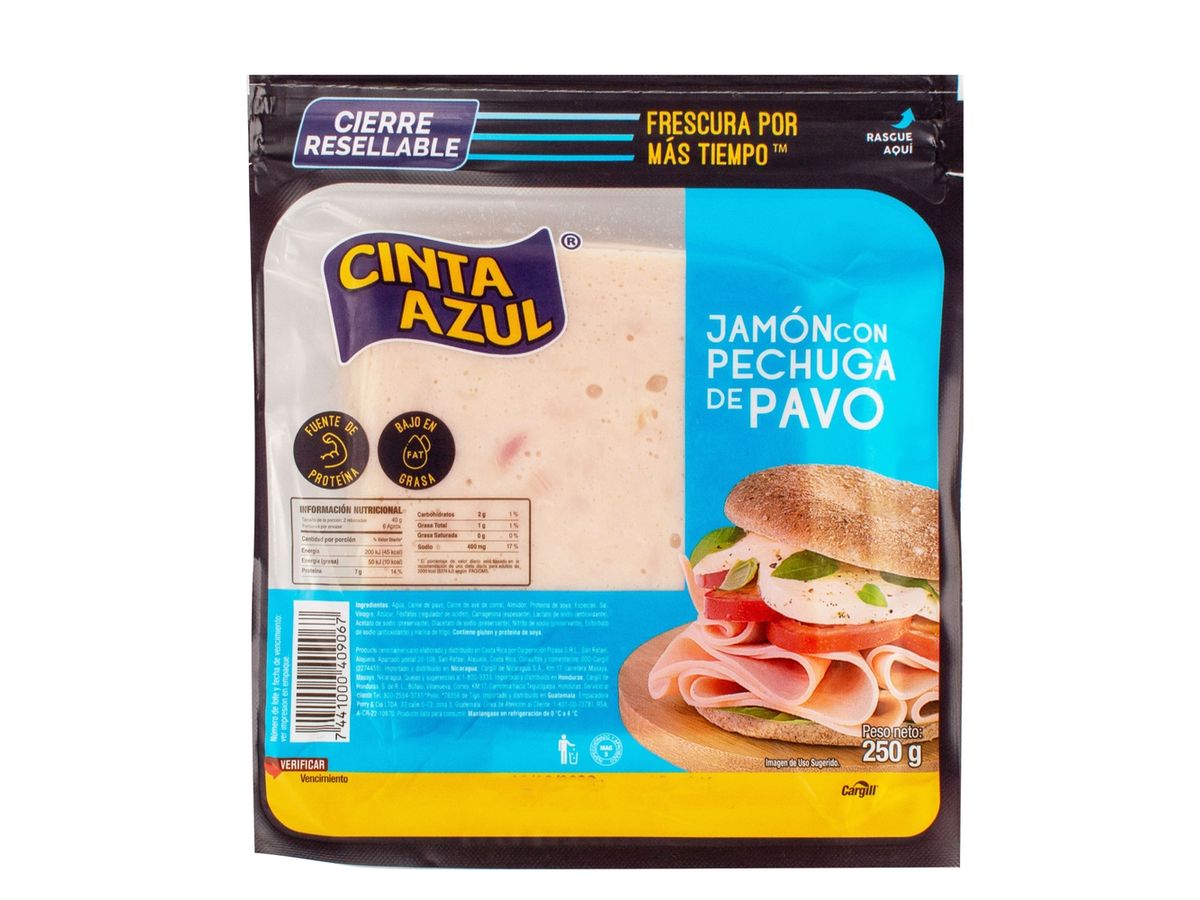 Jamón Cinta Azul con pechuga de pavo - 250 g