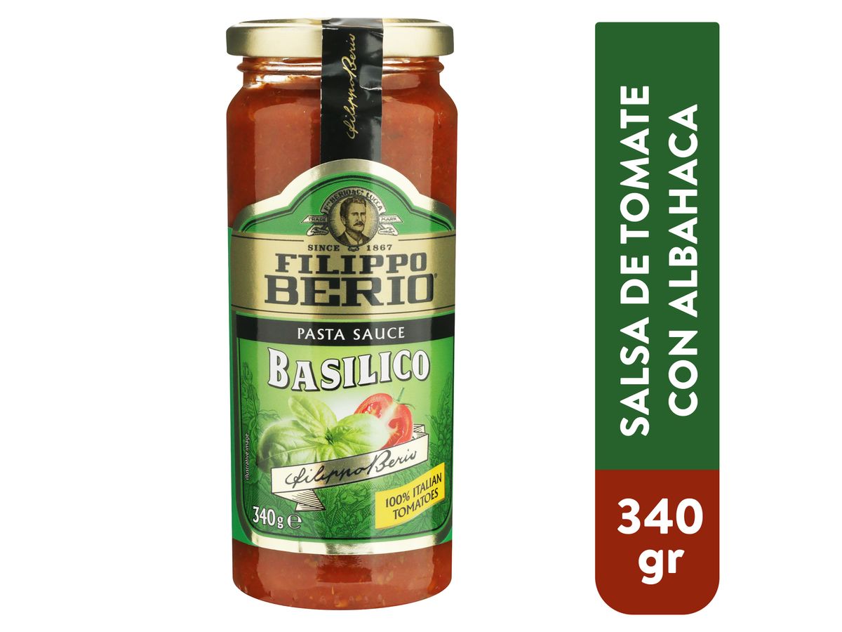 Salsa Fillipo Berio de tomate con albahaca - 340 g