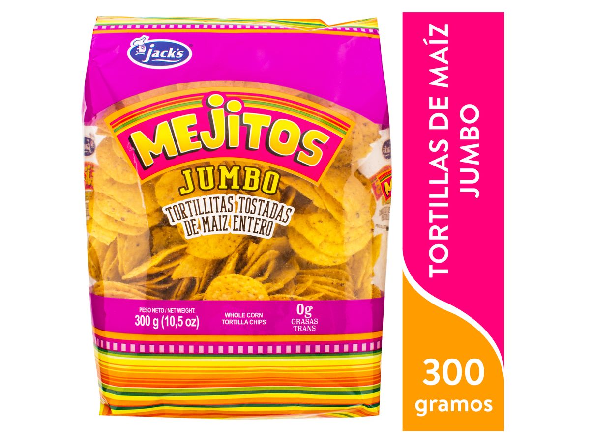 Snack Jack's mejitos tortillas tostadas jumbo - 300 g