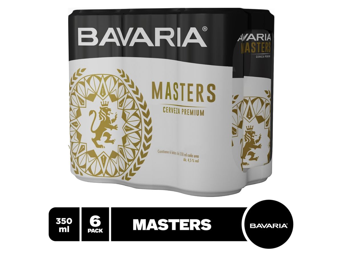6 Pack Cerveza Premium Bavaria Masters Edition lata 355ml