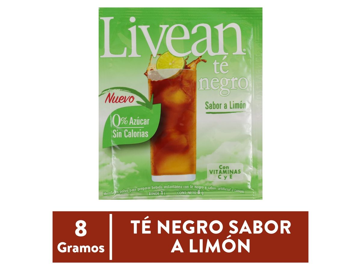 Té Negro Livean Con Limón En Polvo - 8 g