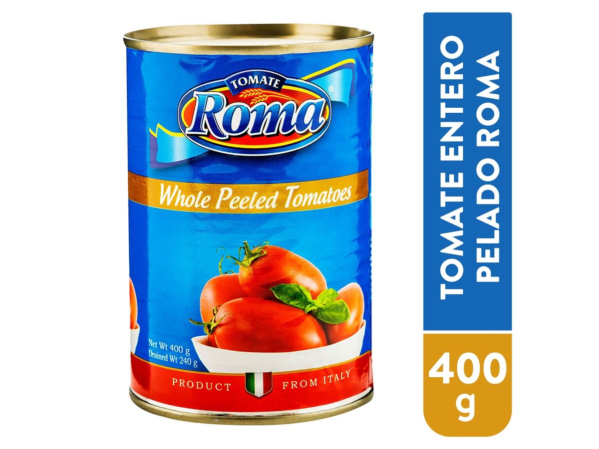 Tomate Roma Entero Pelado En Lata - 400 g