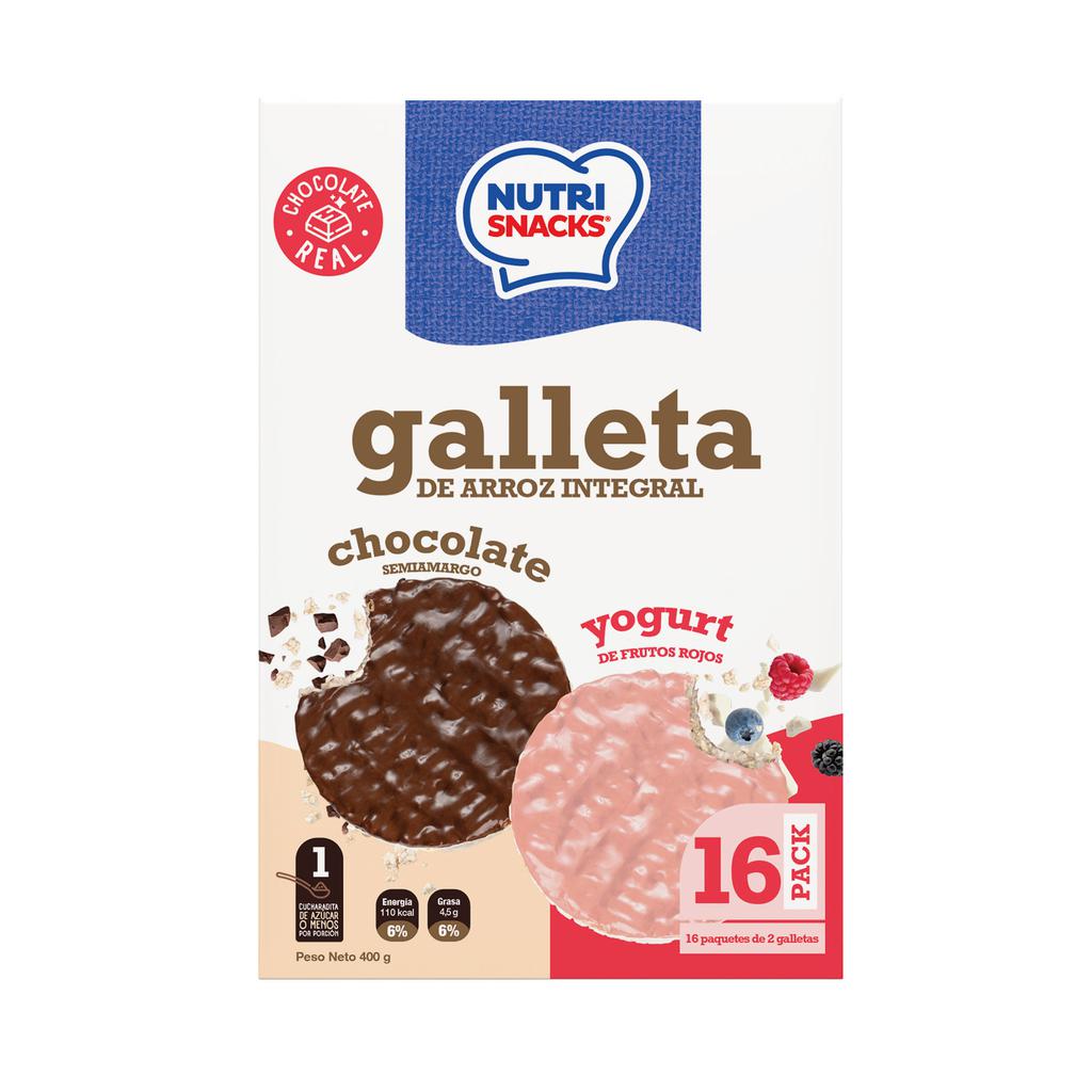 Nutrisnacks Galletas de Arroz Integral con Cobertura 16 Unidades / 25 g