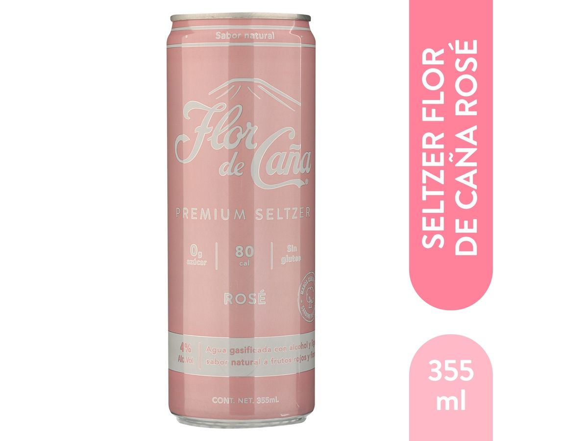 Bebida alcohólica Flor de caña premium seltzer rose - 355 ml