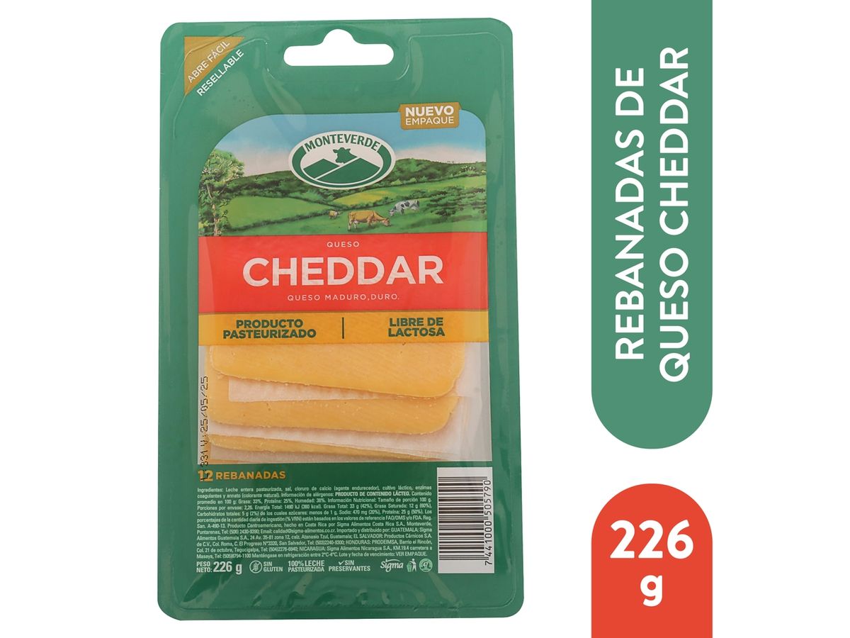 Queso Cheddar Reb Monteverde 226 G