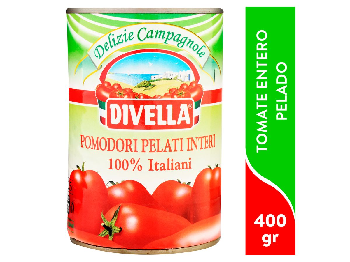 Tomate Divella Entero Pelado Lata - 400 g