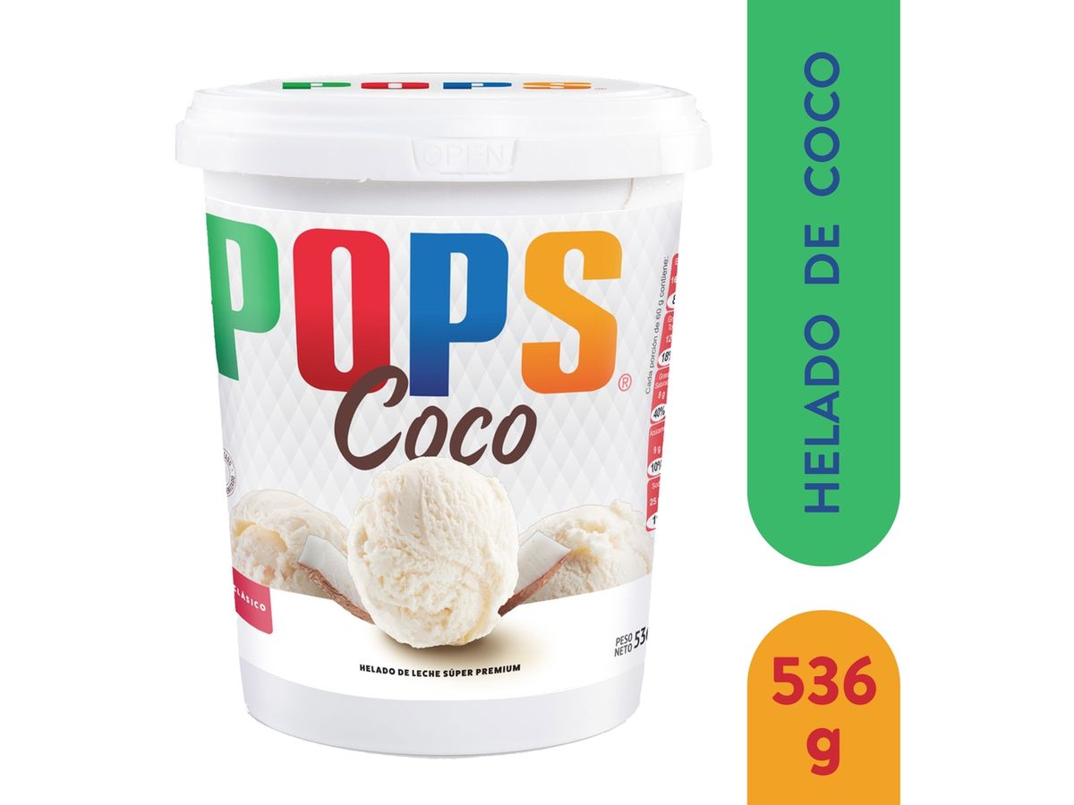 Helado Pops Coco - 536 g