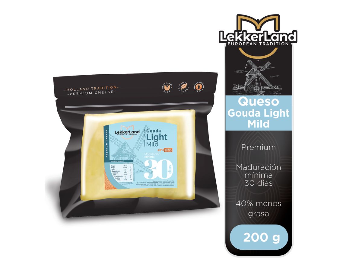 Queso gouda Lekkerland light mild maduro  - 200 g