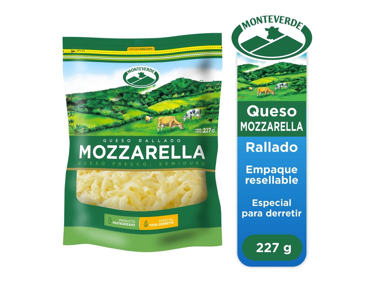 Queso Mozzarella Monteverde Rallado - 227 g