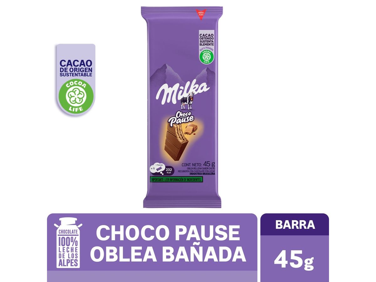 Chocolate Milka Choco Pause oblea bañada - 45 g