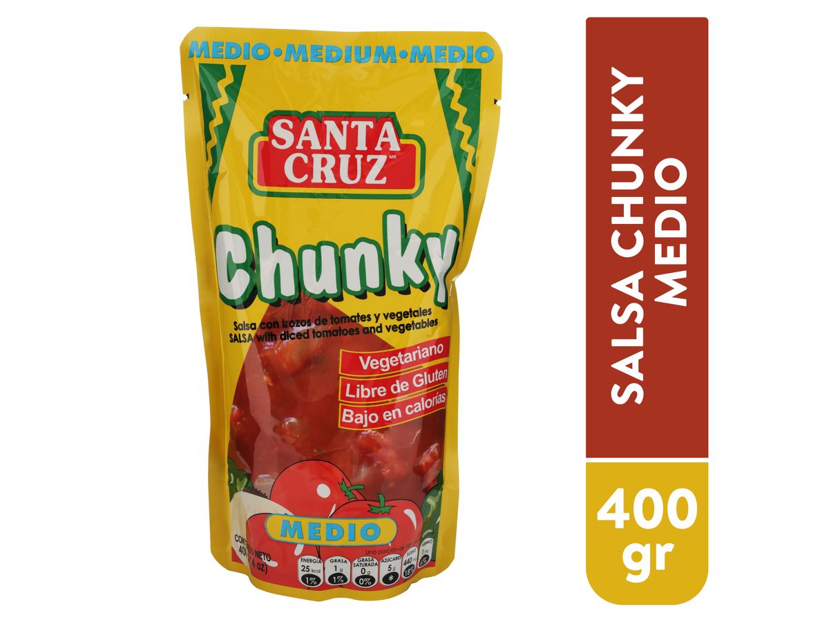 Salsa Santa Cruz chunky picante medio y libre de gluten - 400 g