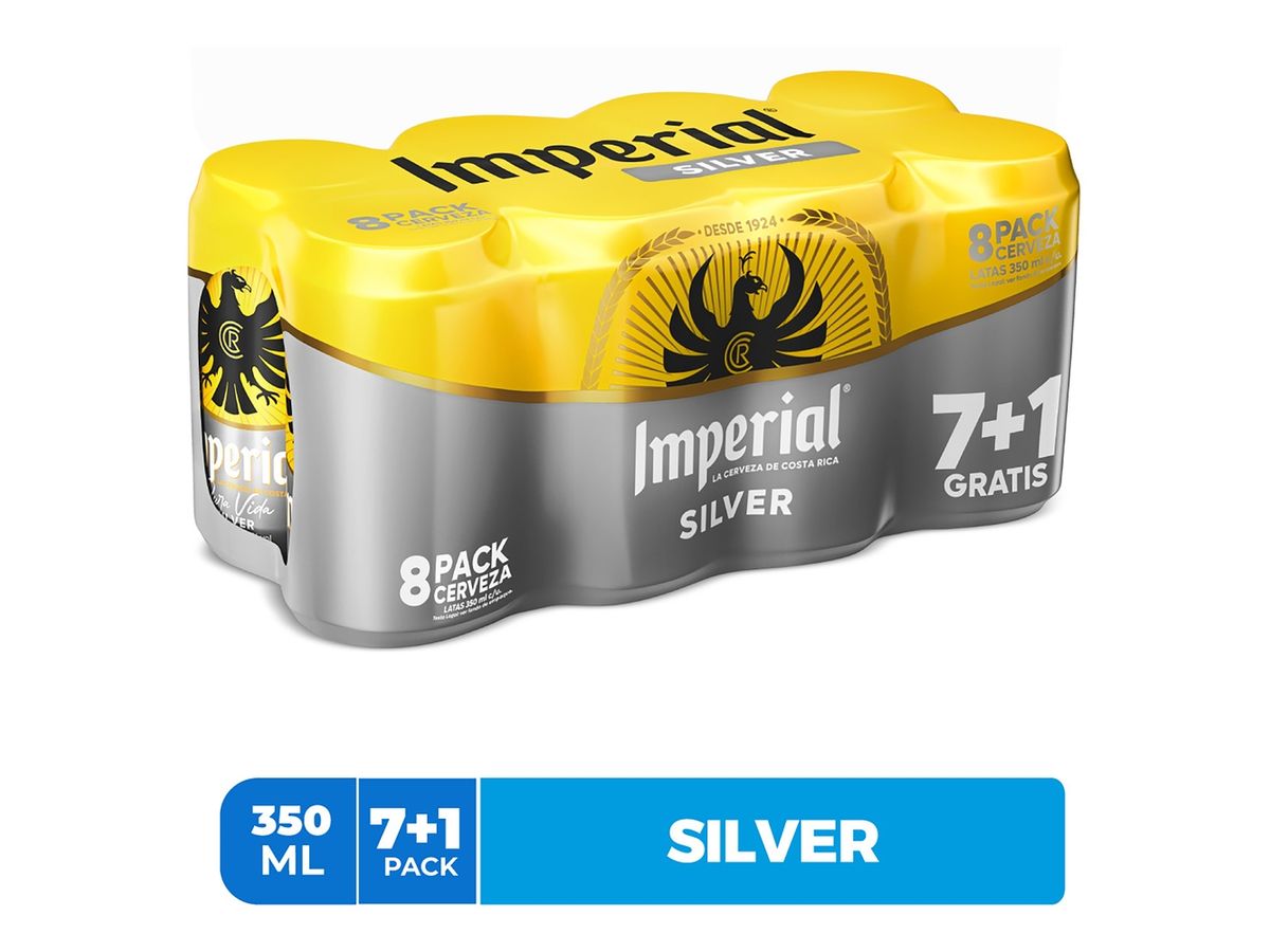 Cerveza Imperial Silver Lata 7+1 Pack - 350ml