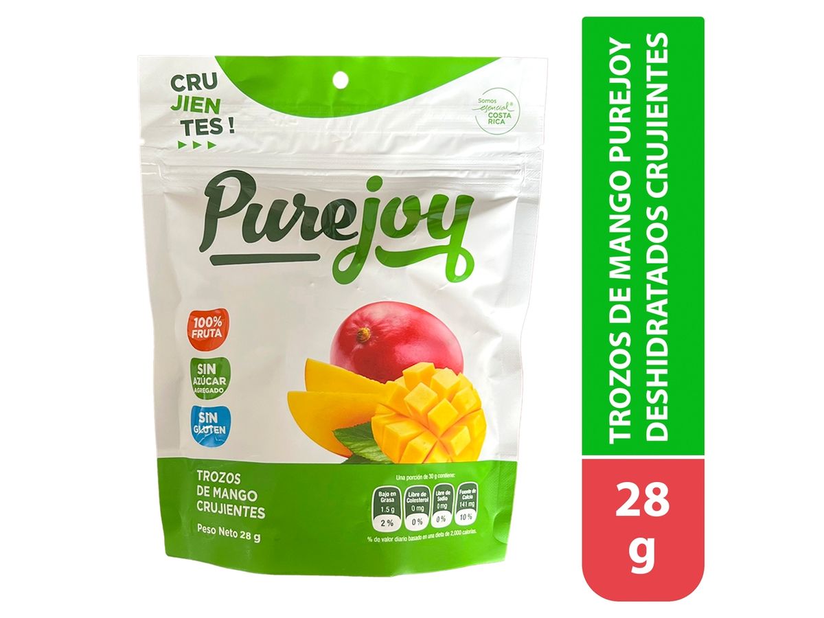 Trozos de Mango PureJoy Deshidratados Crujientes - 28 g