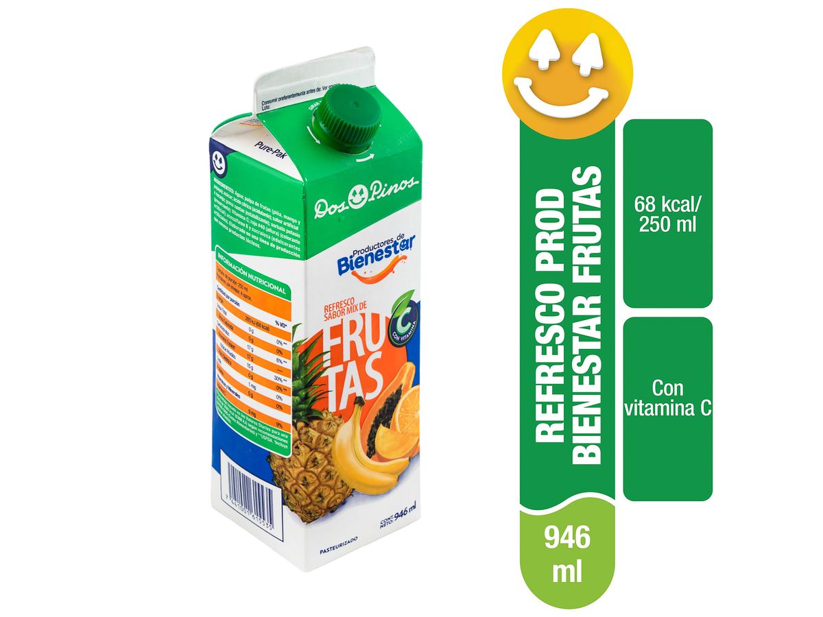 Refresco Dos Pinos Mix De Frutas, Con Vitamina C - 946ml