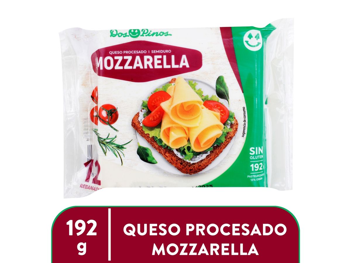Queso Dos Pinos mozarella rebanado - 192 g