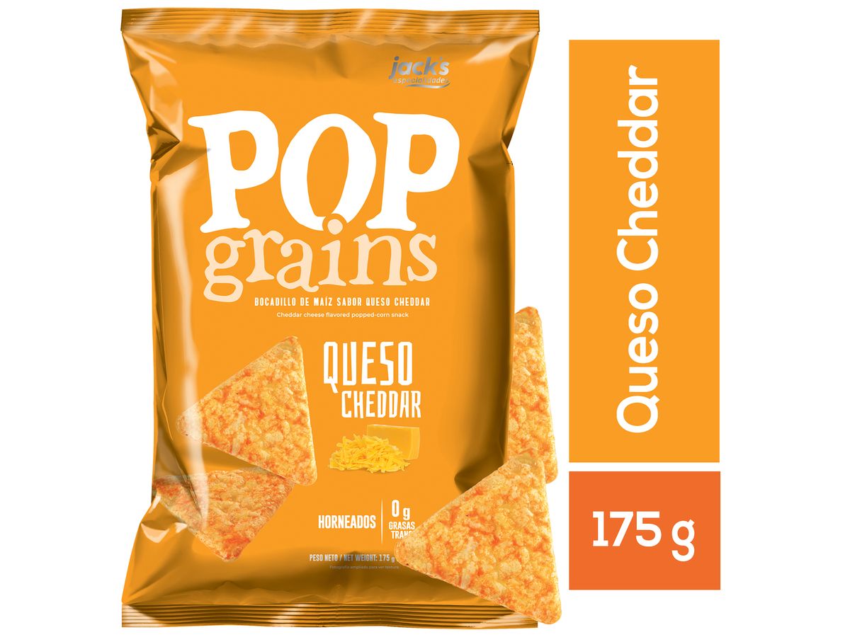 Snacks crujientes Jack's pop grains queso cheddar - 175 g