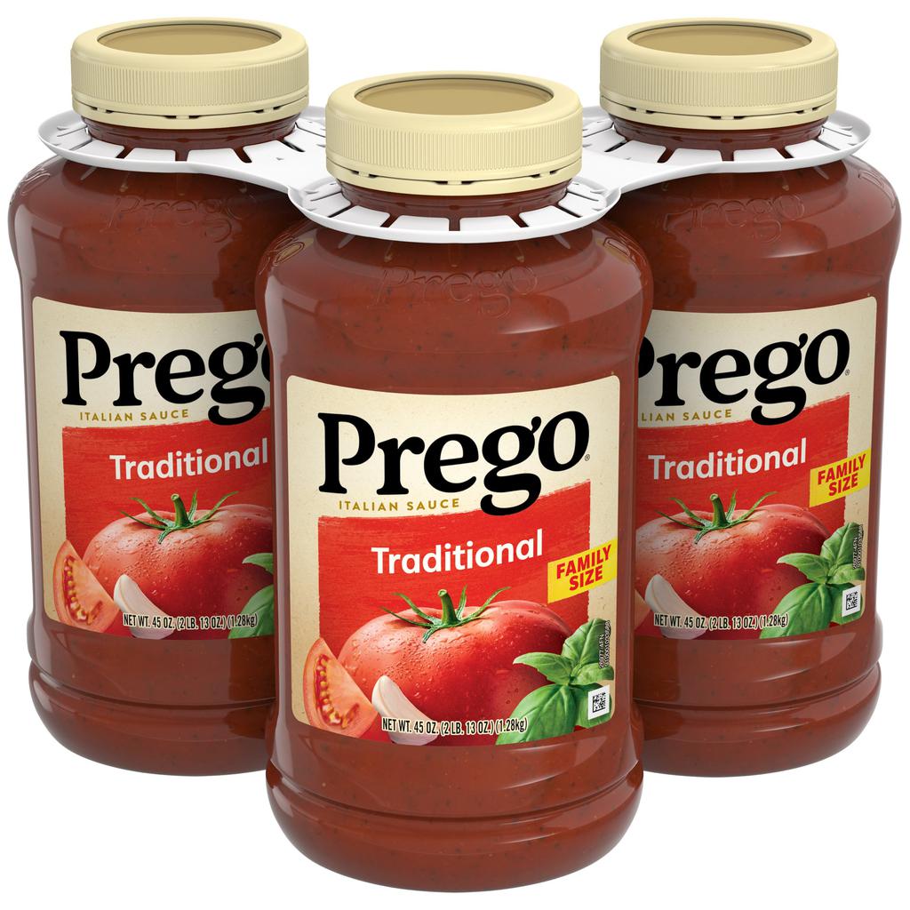 Prego Salsa de Tomate Tradicional para Pasta 3 Unidades / 1.28 kg / 45 oz