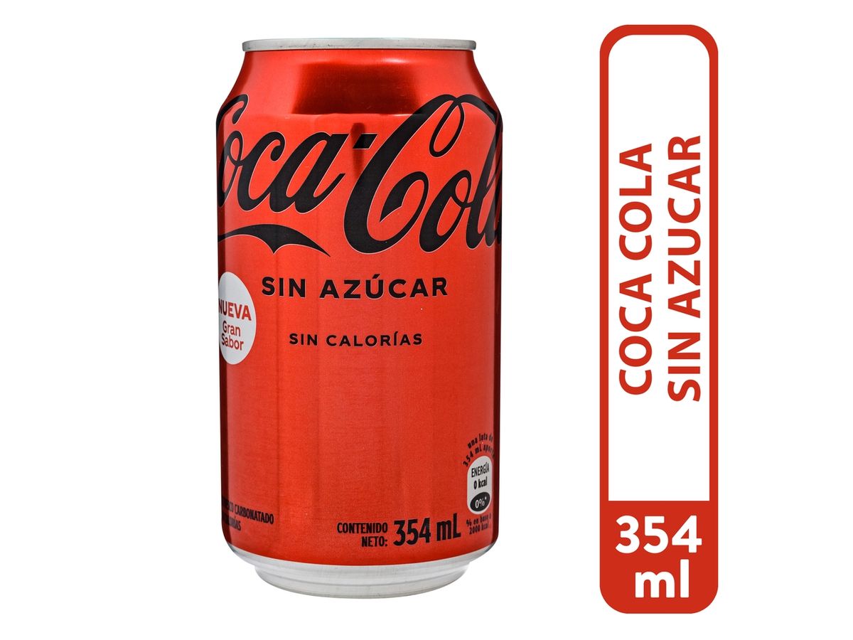 Gaseosa Coca Cola Sin azúcar Lata - 354 ml