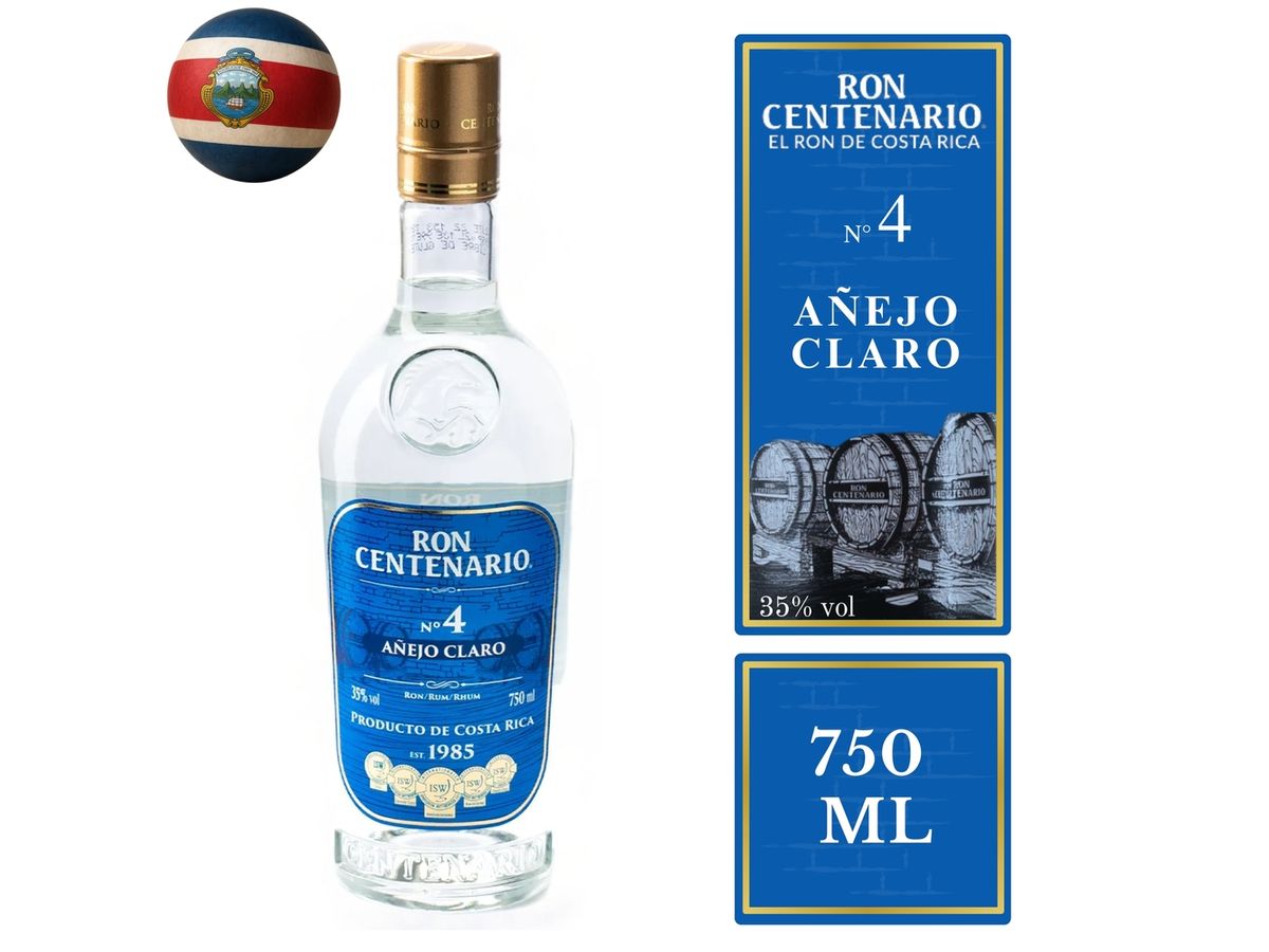 Ron Centenario Blanco Añejo Claro 4 años - 750 ml
