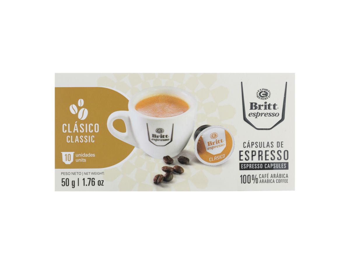 Café Britt Cápsulas Espresso Clásico -50 g