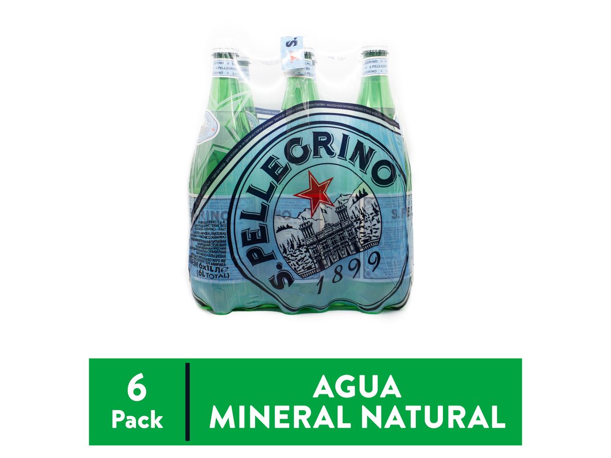 6 Pack Agua San Pellegrino Carbonatada - 6000ml