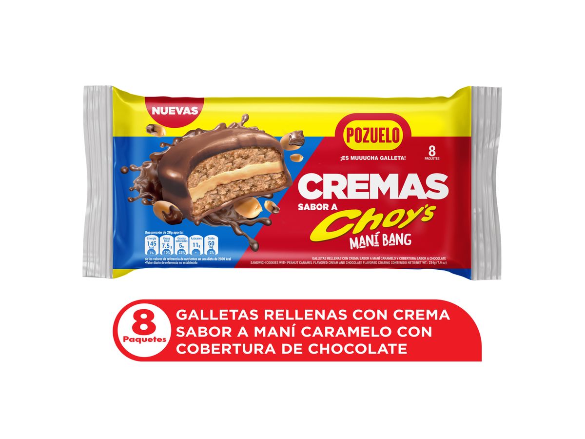 Galleta Pozuelo Cremas Choys 8 Pack - 224g