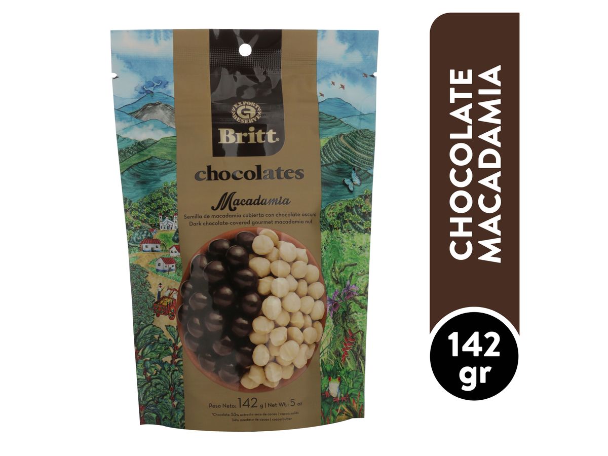 Chocolate Britt semilla de macadamia cubierta de chocolate oscuro - 142 g
