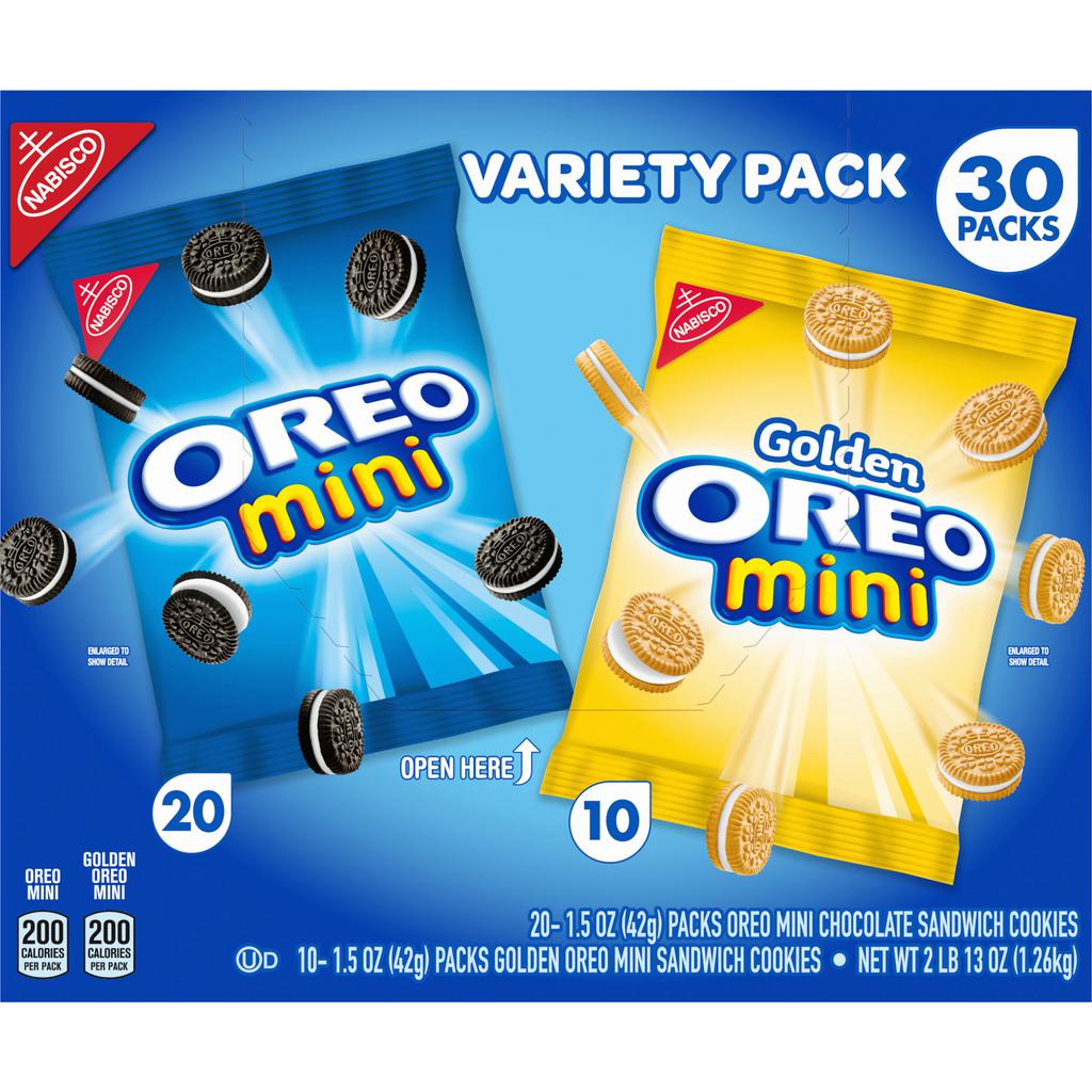 Nabisco Galletas Oreo Mini Paquete Variado 30 Unidades / 42 g / 1.5 oz