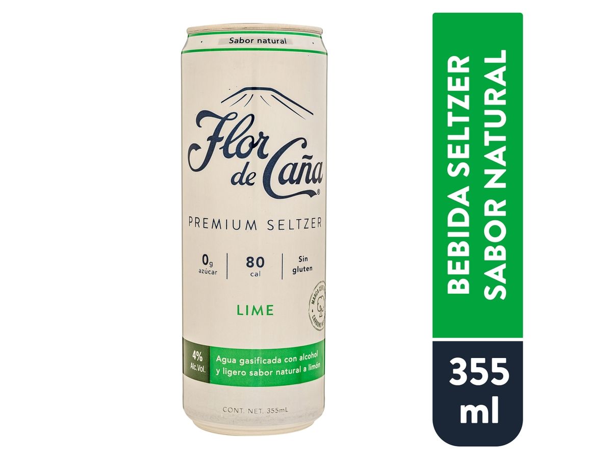 Bebida Alcohólica Flor de Caña Seltzer Premium Sabor Limón - 355 ml