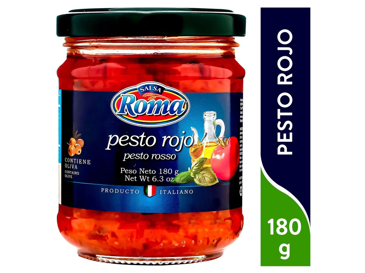 Salsa Roma pesto rojo contiene olivas - 180 g