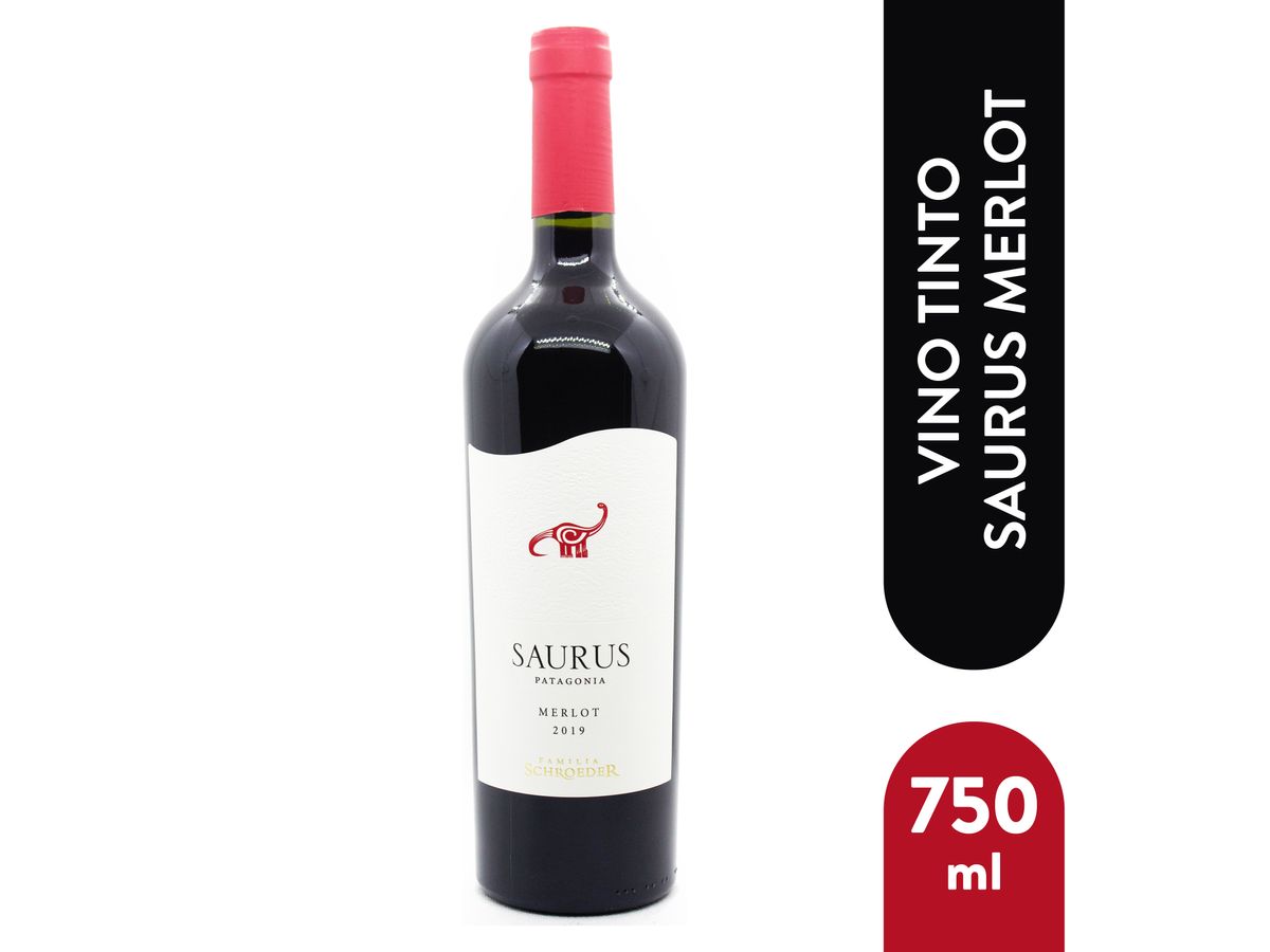 Vino Saurus Tinto Merlot Botella - 750ml