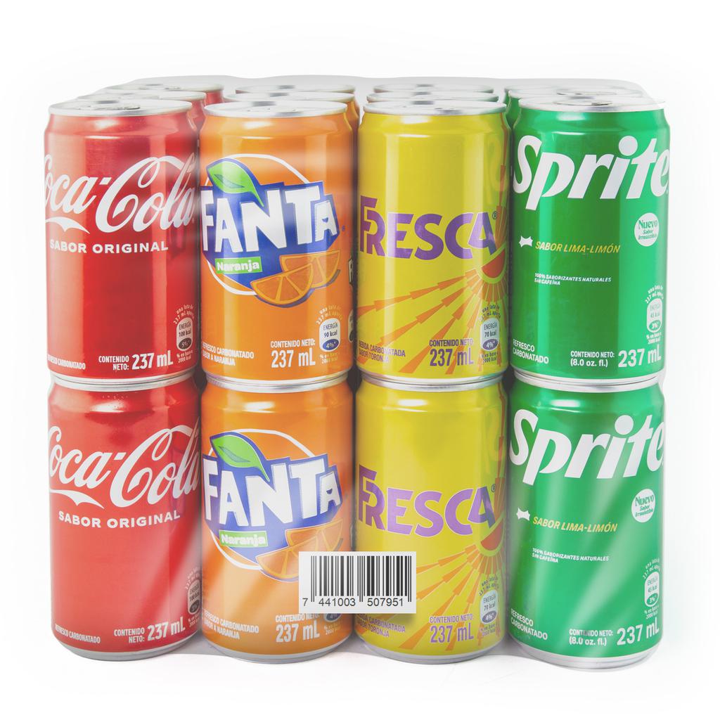 Coca Cola Mini Latas en Sabores Surtidos 24 Unidades / 237 mL