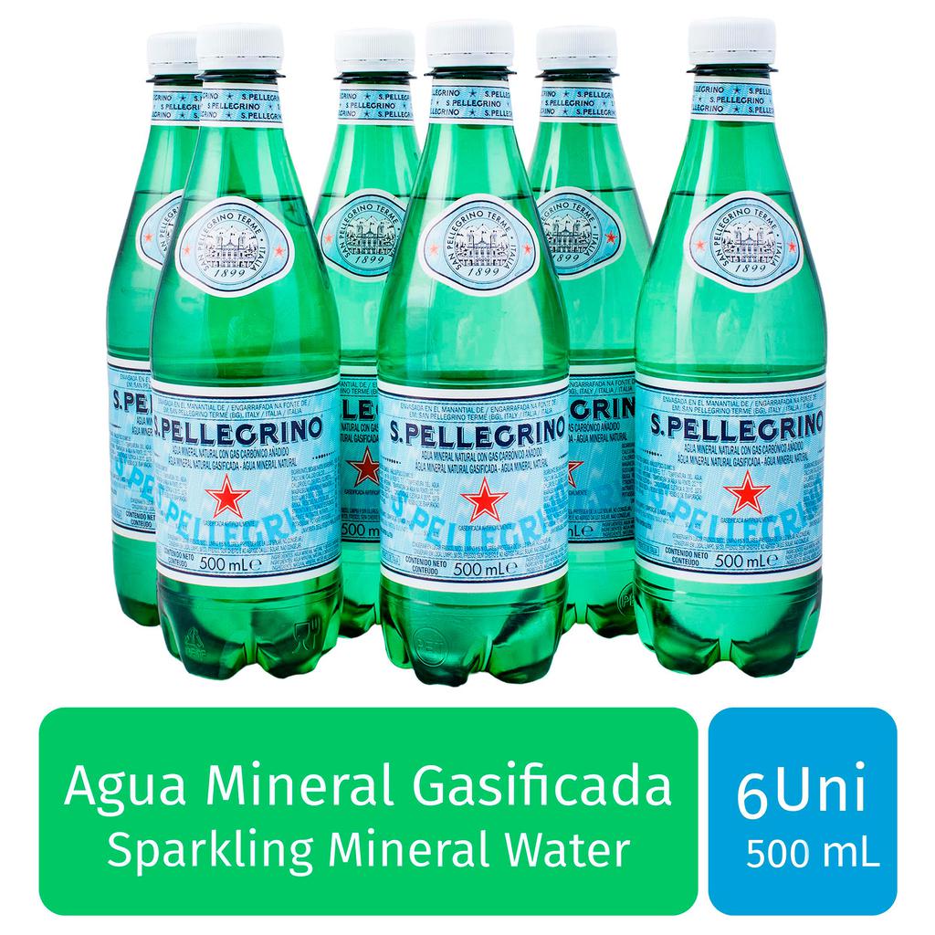 S.Pellegrino Agua Mineral Gasificada 6 Unidades / 500 mL