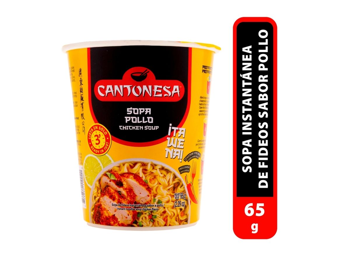 Cantonesa Sopa Instantánea Tipo Ramen de Pollo / 65 g / 2.3 oz