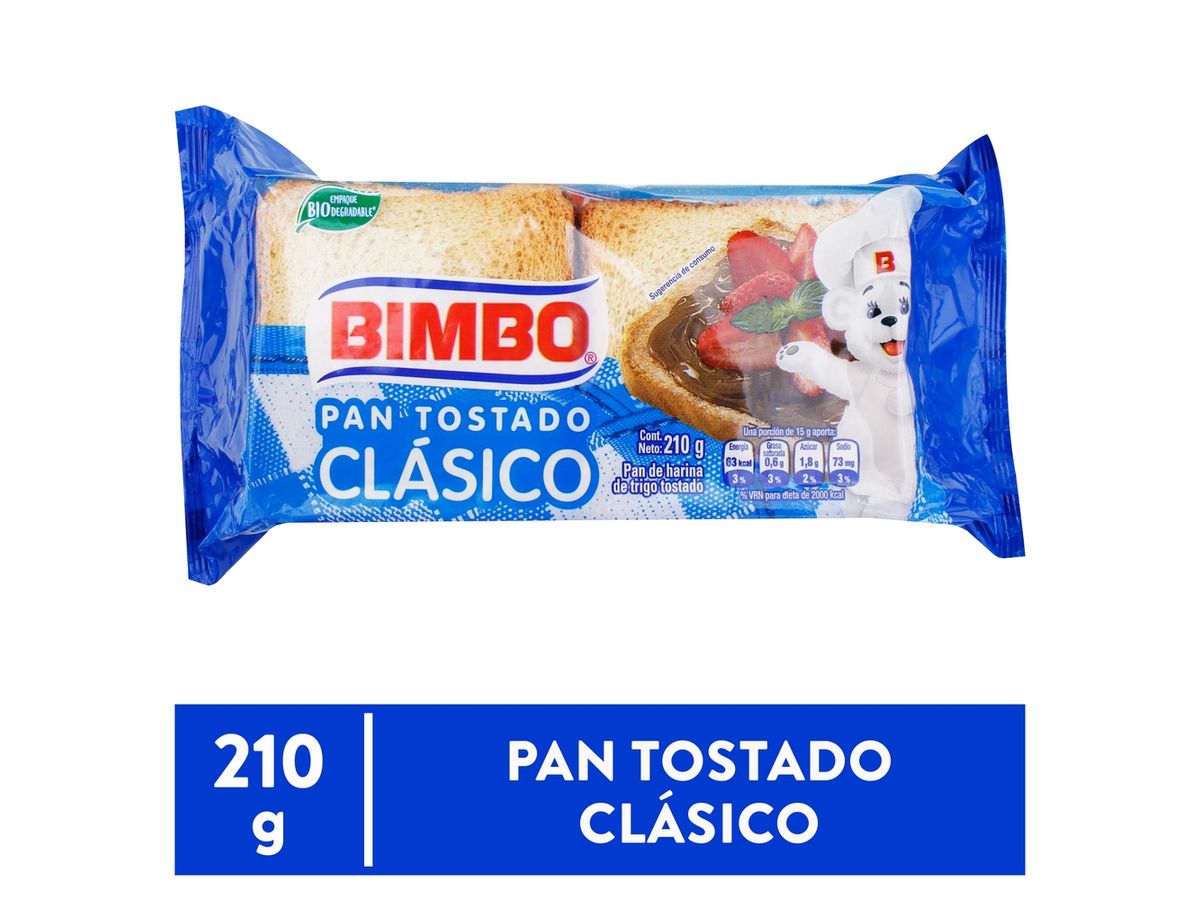 Pan Bimbo Tostado Blanco Clásico - 210 g