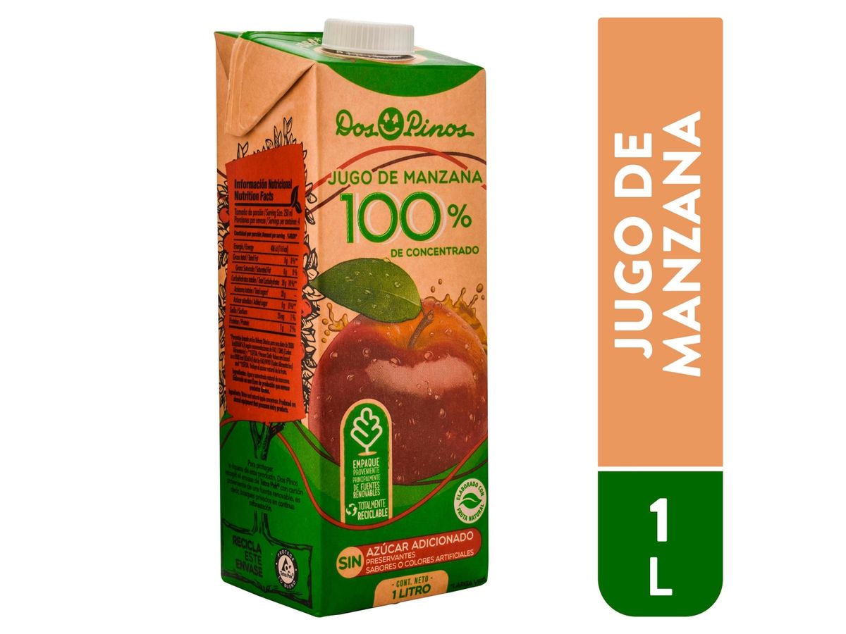 Jugo Dos Pinos 100% Manzana Tetra -1000ml