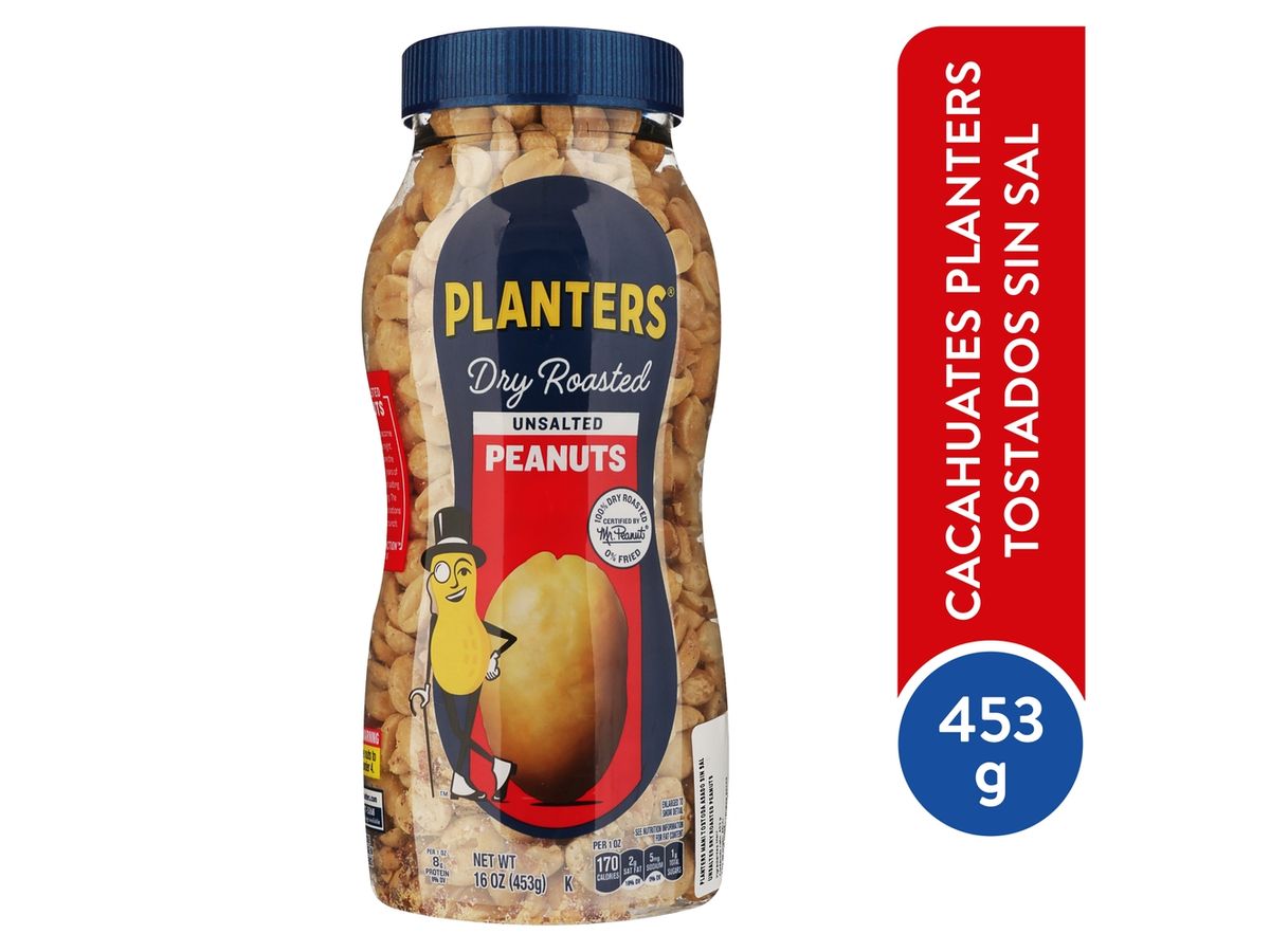 Maní Tostado Planters Seco Sin Sal - 453 g